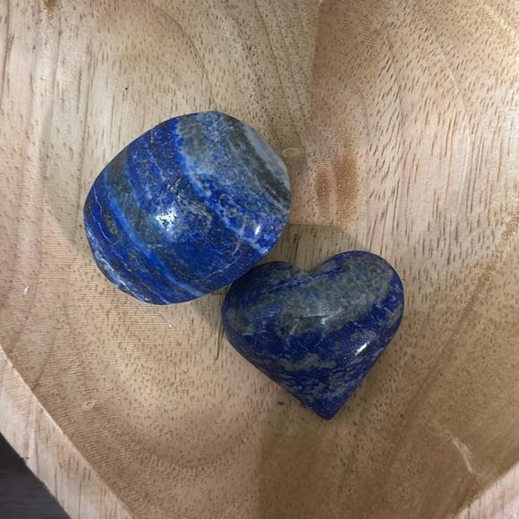 Lapis Lazuli Heart Palm stone set (2)- LAPISHRTPLMSTNSET-001 - Picture 3 of 6